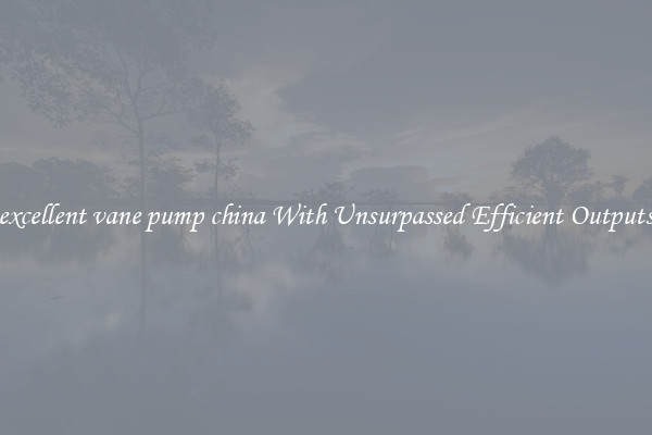 excellent vane pump china With Unsurpassed Efficient Outputs