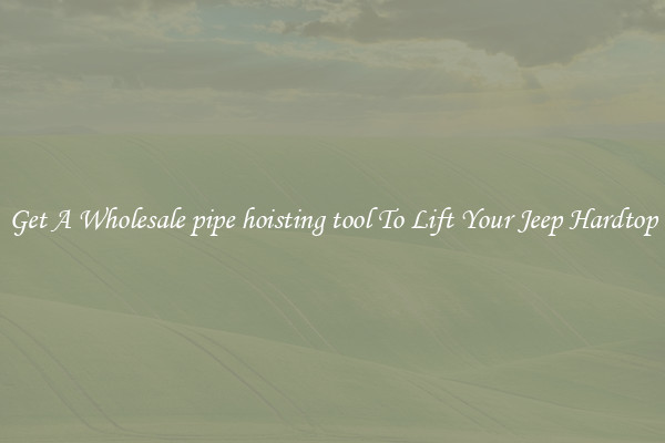 Get A Wholesale pipe hoisting tool To Lift Your Jeep Hardtop