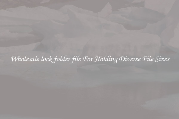 Wholesale lock folder file For Holding Diverse File Sizes