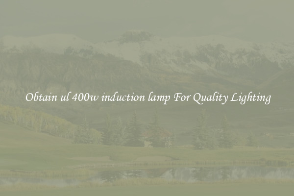 Obtain ul 400w induction lamp For Quality Lighting