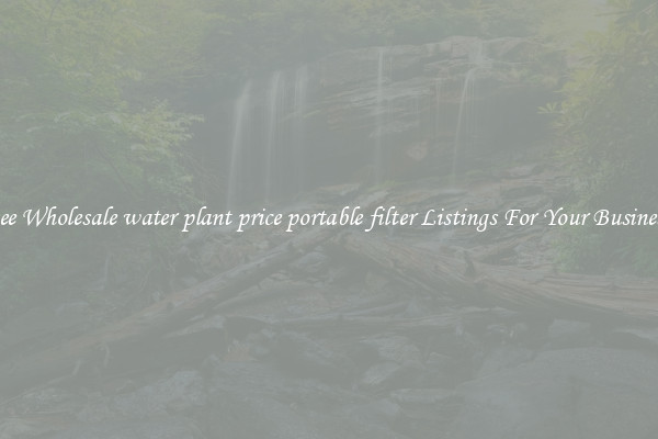 See Wholesale water plant price portable filter Listings For Your Business