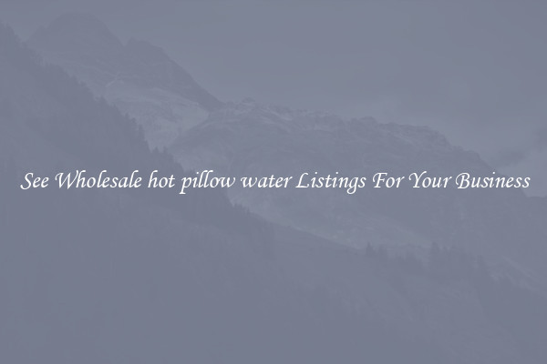 See Wholesale hot pillow water Listings For Your Business